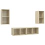Muebles de salón de pared 4 pzas madera ingeniería roble Sonoma von , TV-Möbel - Ref: Foro24-3079874, Preis: 133,91 €, Rabatt: %