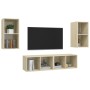 Muebles de salón de pared 4 pzas madera ingeniería roble Sonoma von , TV-Möbel - Ref: Foro24-3079874, Preis: 133,91 €, Rabatt: %