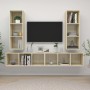 Muebles de salón de pared 4 pzas madera ingeniería roble Sonoma | Foro24.es | Tu tienda online para hogar, jardín y más Foro24.es