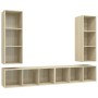 Muebles de salón de pared 4 pzas madera ingeniería roble Sonoma | Foro24.es | Tu tienda online para hogar, jardín y más Foro24.es