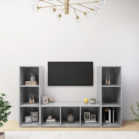 Muebles de salón 3 piezas madera ingeniería gris hormigón | Foro24.es | Tu tienda online para hogar, jardín y más Foro24.es