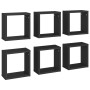 Estante cubo pared 6 uds negro 30x15x30 cm by , Shelves and shelves - Ref: Foro24-807003, Price: 56,75 €, Discount: %
