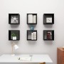 Estante cubo pared 6 uds negro 30x15x30 cm by , Shelves and shelves - Ref: Foro24-807003, Price: 56,75 €, Discount: %