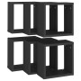Estante cubo pared 6 uds negro 30x15x30 cm by , Shelves and shelves - Ref: Foro24-807003, Price: 56,75 €, Discount: %