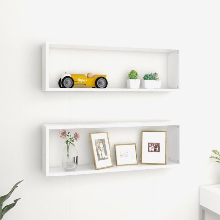 Estantes cubo de pared 2 uds contrachapado blanco 80x15x26,5 cm von , Regale und Regale - Ref: Foro24-807106, Preis: 42,73 €,...