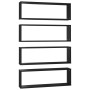Estantes cubo de pared 4 uds contrachapado negro 80x15x26,5 cm von , Regale und Regale - Ref: Foro24-807110, Preis: 52,13 €, ...