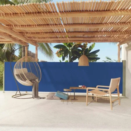 Retractable side awning for patio blue 140x600 cm by vidaXL, Umbrellas - Ref: Foro24-317954, Price: 77,11 €, Discount: %