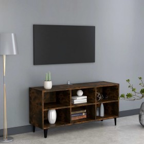 Mueble de TV con patas de metal roble ahumado