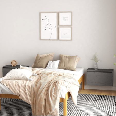 Armarios de pared 2 uds madera maciza pino gris 60x30x35 cm | Foro24.es | Tu tienda online para hogar, jardín y más Foro24.es