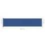 Retractable side awning for patio blue 140x600 cm by vidaXL, Umbrellas - Ref: Foro24-317954, Price: 77,11 €, Discount: %