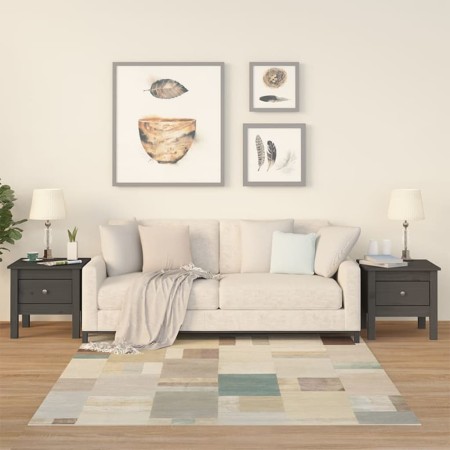 Mesa auxiliar 2 uds de madera maciza de pino gris 40x40x39 cm by , Side tables - Ref: Foro24-813789, Price: 45,12 €, Discount: %