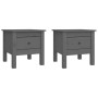 Mesa auxiliar 2 uds de madera maciza de pino gris 40x40x39 cm by , Side tables - Ref: Foro24-813789, Price: 45,12 €, Discount: %
