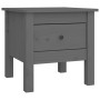 Mesa auxiliar 2 uds de madera maciza de pino gris 40x40x39 cm by , Side tables - Ref: Foro24-813789, Price: 45,12 €, Discount: %