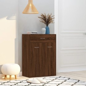 Mueble zapatero contrachapada color marrón roble 60x35x84 cm by , Shoe racks and shoe organizers - Ref: Foro24-815419, Price:...