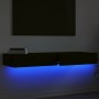 Muebles de TV con luces LED 2 uds negro 60x35x15,5 cm by , TV Furniture - Ref: Foro24-842889, Price: 78,34 €, Discount: %