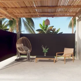 Black retractable side awning 160x600 cm by vidaXL, Umbrellas - Ref: Foro24-317994, Price: 110,56 €, Discount: %