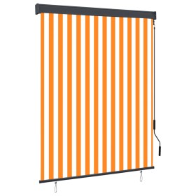 Estor enrollable de exterior blanco y naranja 140x250 cm de , Persianas y estores - Ref: Foro24-145969, Precio: 80,38 €, Desc...