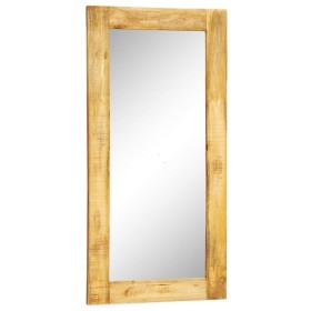 Espejo rectangular de pared con marco de madera