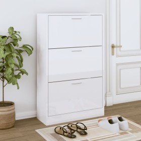 Mueble zapatero madera contrachapada blanco brillo 63x24x103 cm von , Schuhregale und Schuhorganisatoren - Ref: Foro24-342554...