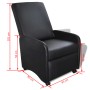Sillón plegable de cuero sintético negro by , Armchairs - Ref: Foro24-241681, Price: 243,13 €, Discount: %