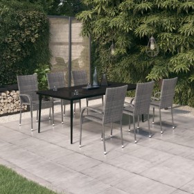 Juego de comedor para jardín 7 piezas gris y negro by , Garden sets - Ref: Foro24-3099411, Price: 483,25 €, Discount: %