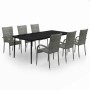 Juego de comedor para jardín 7 piezas gris y negro by , Garden sets - Ref: Foro24-3099411, Price: 483,25 €, Discount: %