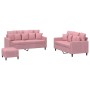 Juego de sofás con cojines 3 piezas terciopelo rosa by , Sofas - Ref: Foro24-3201713, Price: 550,25 €, Discount: %