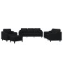 Juego de sofás con cojines 4 piezas tela negro de , Sofás - Ref: Foro24-3201798, Precio: 671,89 €, Descuento: %
