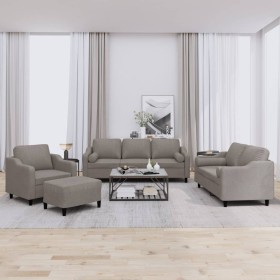 Juego de sofás con cojines 4 piezas tela gris taupe de , Sofás - Ref: Foro24-3201801, Precio: 695,25 €