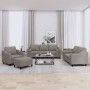 Juego de sofás con cojines 4 piezas tela gris taupe