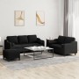 Juego de sofás con cojines 3 piezas tela negro de , Sofás - Ref: Foro24-3201862, Precio: 526,07 €, Descuento: %