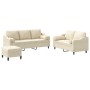Juego de sofás con cojines 3 piezas tela crema by , Sofas - Ref: Foro24-3201860, Price: 599,91 €, Discount: %