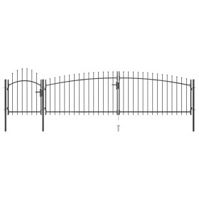 Puerta de valla de jardín con punta de lanza 5x1,5 m negro von , Gartentore - Ref: Foro24-146322, Preis: 279,62 €, Rabatt: %