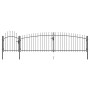 Puerta de valla de jardín con punta de lanza 5x1,5 m negro by , garden gates - Ref: Foro24-146322, Price: 279,62 €, Discount: %