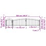Puerta de valla de jardín con punta de lanza 5x1,5 m negro by , garden gates - Ref: Foro24-146322, Price: 279,62 €, Discount: %