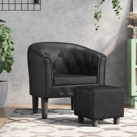 Sillón con taburete cuero sintético negro von , Sessel - Ref: Foro24-356463, Preis: 174,51 €, Rabatt: %