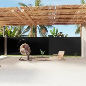 Schwarze einziehbare Seitenmarkise 200x1200 cm von vidaXL, Sonnenschirme - Ref: Foro24-318078, Preis: 133,34 €, Rabatt: %