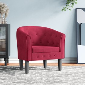 Sillón de terciopelo rojo tinto by , Armchairs - Ref: Foro24-356475, Price: 177,14 €, Discount: %