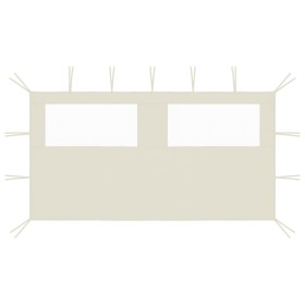 Pared lateral de cenador con ventanas color crema 4x2 m by , Accessories for pavilions and gazebos - Ref: Foro24-3070421, Pri...