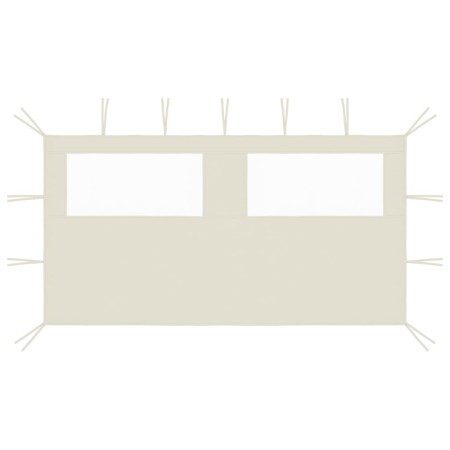 Pared lateral de cenador con ventanas color crema 4x2 m by , Accessories for pavilions and gazebos - Ref: Foro24-3070421, Pri...