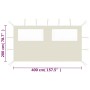 Pared lateral de cenador con ventanas color crema 4x2 m by , Accessories for pavilions and gazebos - Ref: Foro24-3070421, Pri...