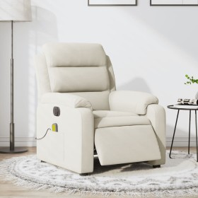 Sillón reclinable de masaje eléctrico terciopelo color crema by , Armchairs - Ref: Foro24-3205090, Price: 298,63 €, Discount: %