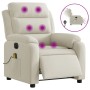 Sillón reclinable de masaje eléctrico terciopelo color crema by , Armchairs - Ref: Foro24-3205090, Price: 298,63 €, Discount: %