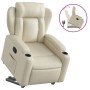 Sillón reclinable elevable cuero artificial color crema by , Armchairs - Ref: Foro24-3204545, Price: 272,64 €, Discount: %