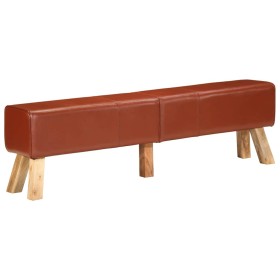 Banco potro de gimnasio cuero auténtico marrón 160 cm de , Bancos de comedor y cocina - Ref: Foro24-356384, Precio: 238,44 €,...