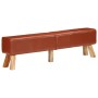 Banco potro de gimnasio cuero auténtico marrón 160 cm de , Bancos de comedor y cocina - Ref: Foro24-356384, Precio: 238,44 €,...