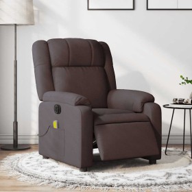 Sillón reclinable de masaje eléctrico tela marrón