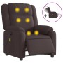 Sillón reclinable de masaje eléctrico tela marrón oscuro | Foro24.es | Tu tienda online para hogar, jardín y más Foro24.es