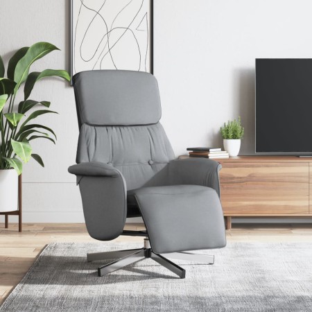 Sillón reclinable con reposapiés tela gris claro | Foro24.es | Tu tienda online para hogar, jardín y más Foro24.es