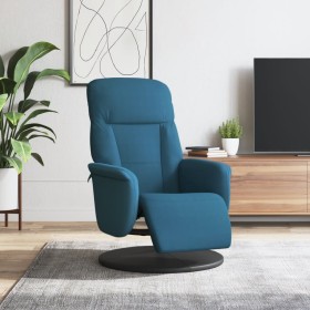Sillón reclinable con reposapiés terciopelo azul
